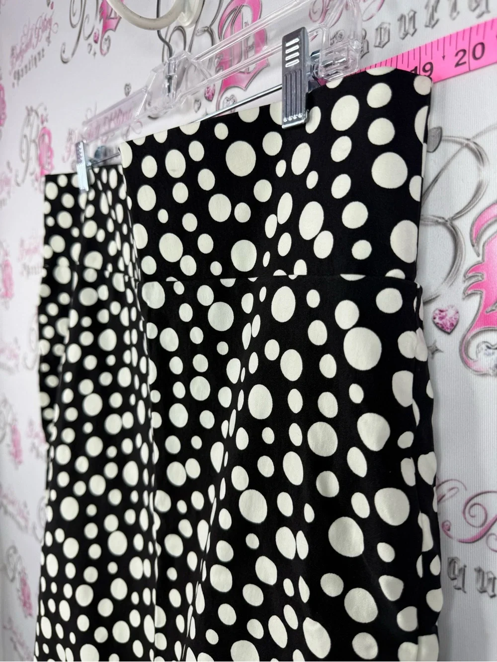 Lily Morgan skirt pencil dotted white black Polka Dot Black Pencil Skirt - Picture 5 of 12
